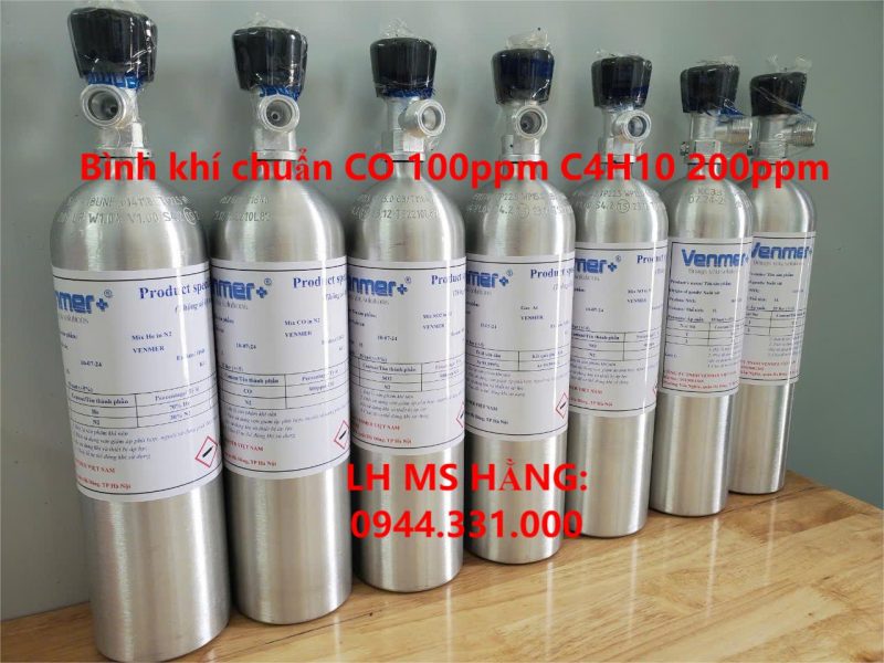 Bình khí chuẩn CO 100ppm C4H10 200ppm