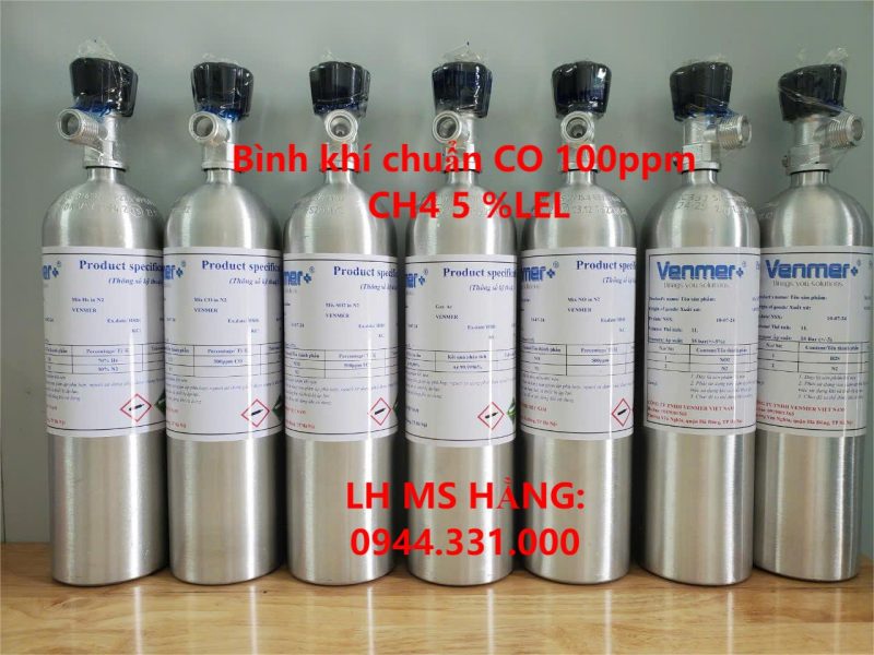 Bình khí chuẩn CO 100ppm CH4 5 %LEL