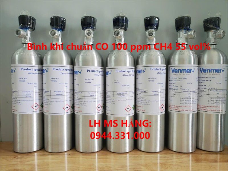 Bình khí chuẩn CO 100 ppm CH4 55 vol%