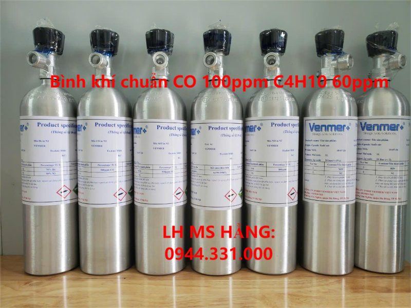 Bình khí chuẩn CO 100ppm C4H10 60ppm