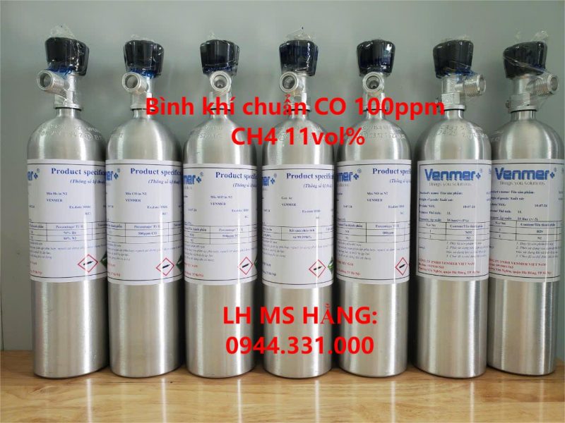 Bình khí chuẩn CO 100ppm CH4 11vol%