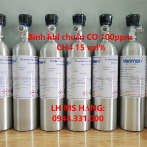 Bình khí chuẩn CO 100ppm CH4 15 vol%