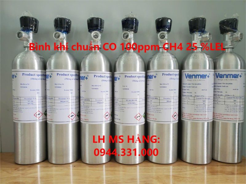 Bình khí chuẩn CO 100ppm CH4 25 %LEL