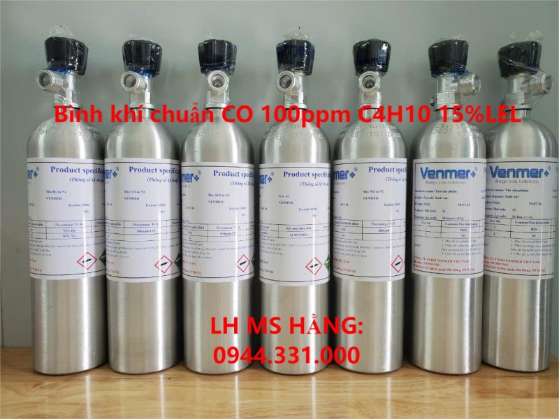 Bình khí chuẩn CO 100ppm C4H10 15%LEL