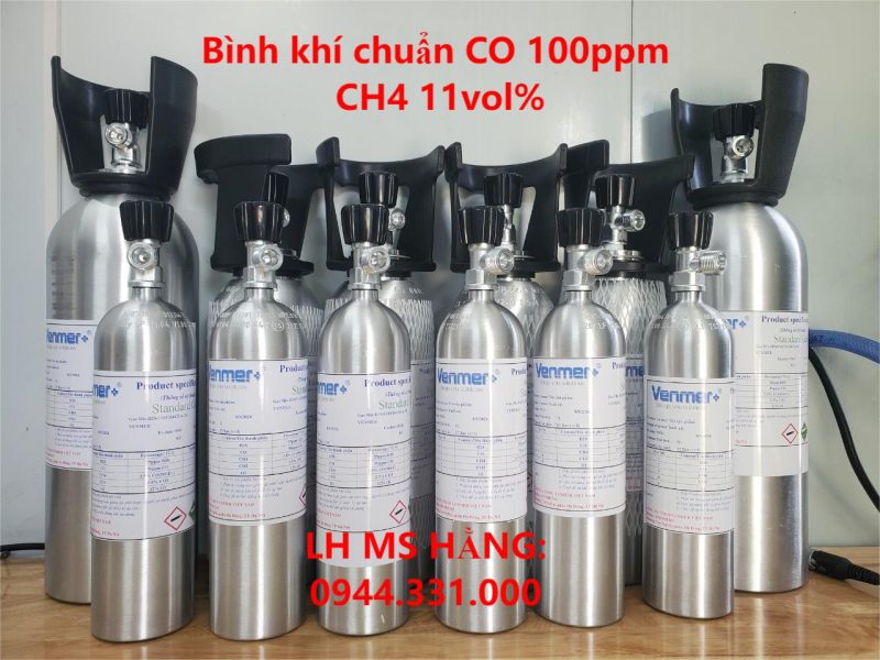 Bình khí chuẩn CO 100ppm CH4 11vol%