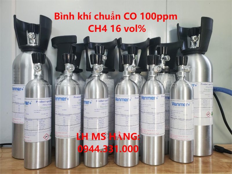 Bình khí chuẩn CO 100ppm CH4 16 vol%