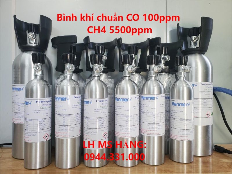 Bình khí chuẩn CO 100ppm CH4 5500ppm