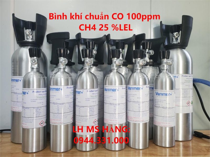 Bình khí chuẩn CO 100ppm CH4 25 %LEL