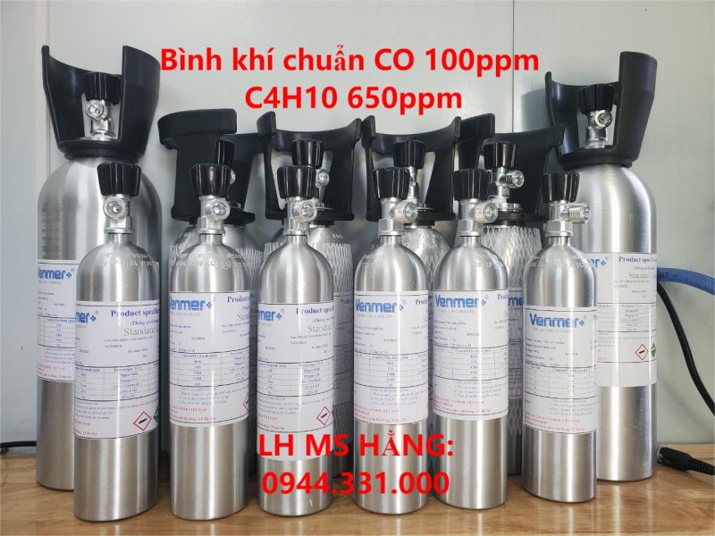 Bình khí chuẩn CO 100ppm C4H10 650ppm