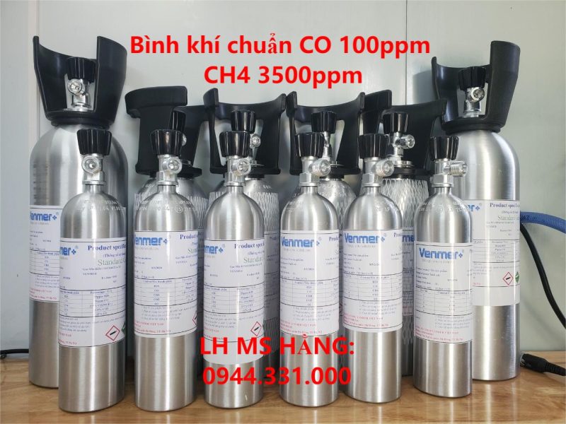 Bình khí chuẩn CO 100ppm CH4 3500ppm