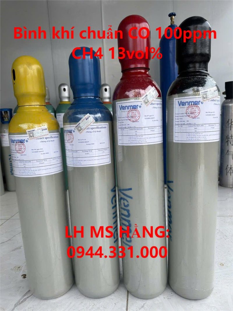 Bình khí chuẩn CO 100ppm CH4 13vol%