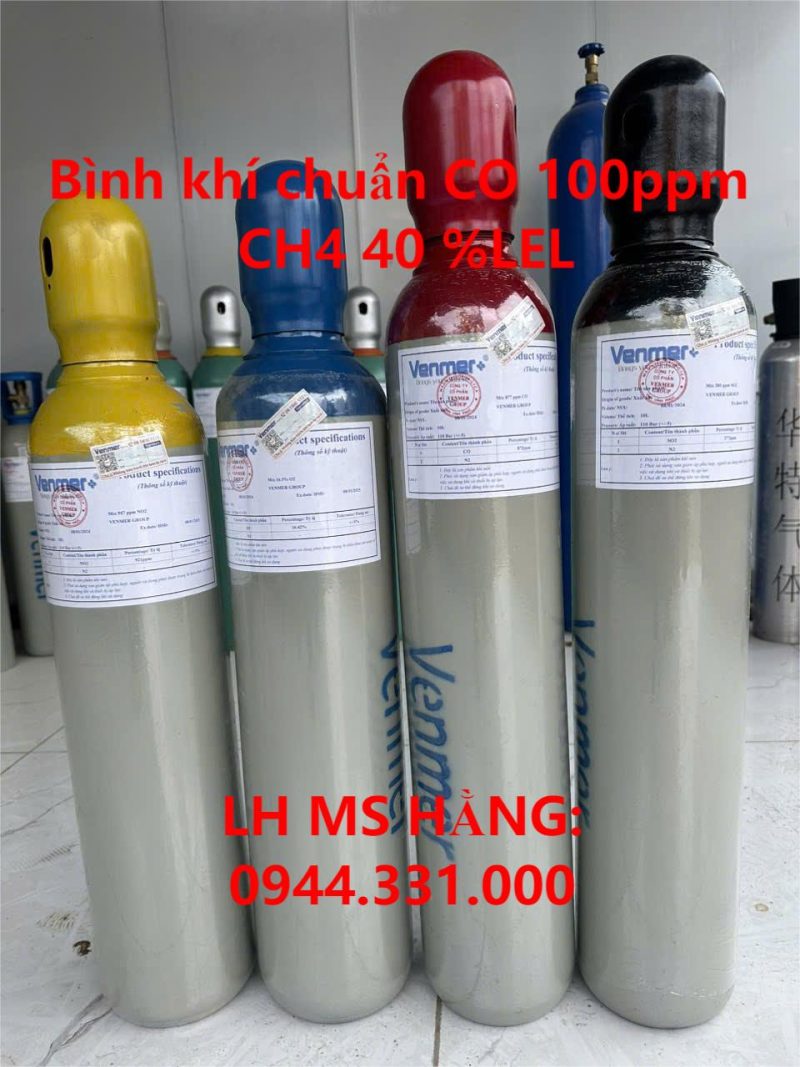 Bình khí chuẩn CO 100ppm CH4 40 %LEL