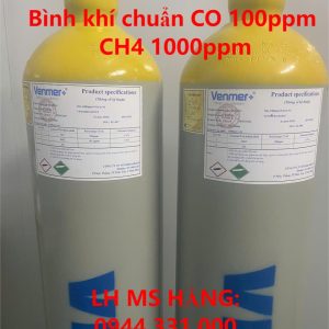 Bình khí chuẩn CO 100ppm CH4 1000ppm