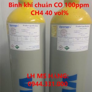 Bình khí chuẩn CO 100ppm CH4 40 vol%