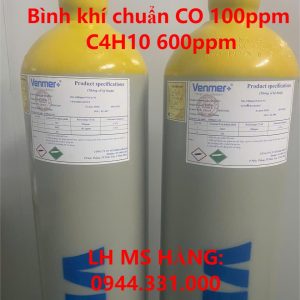 Bình khí chuẩn CO 100ppm C4H10 600ppm