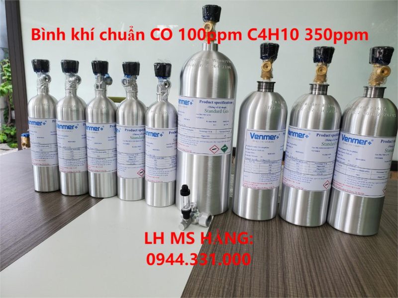 Bình khí chuẩn CO 100ppm C4H10 350ppm