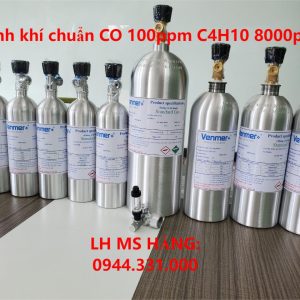 Bình khí chuẩn CO 100ppm C4H10 8000ppm