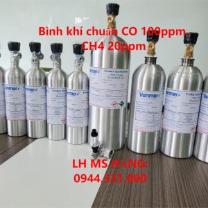 Bình khí chuẩn CO 100ppm CH4 20ppm