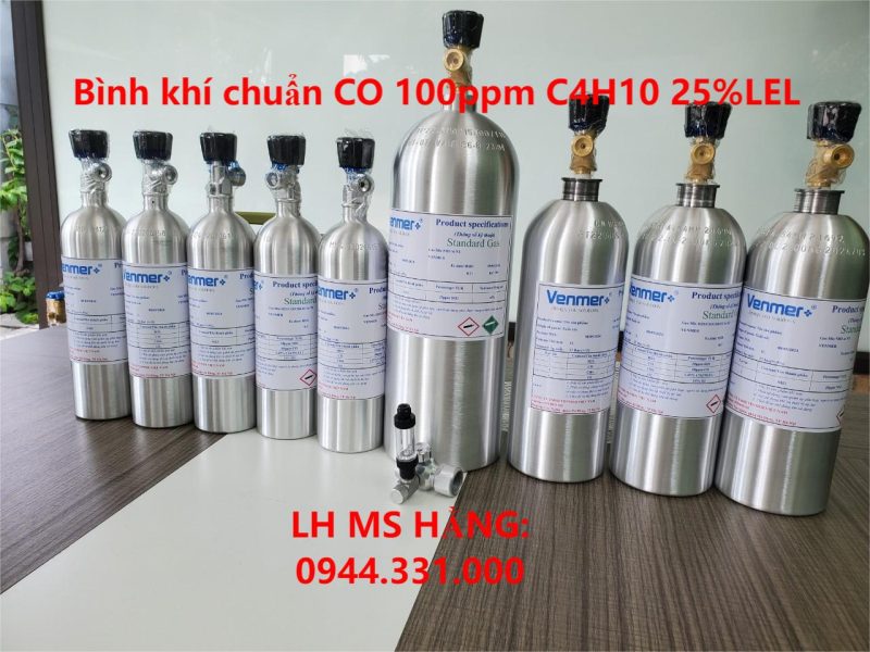 Bình khí chuẩn CO 100ppm C4H10 25%LEL