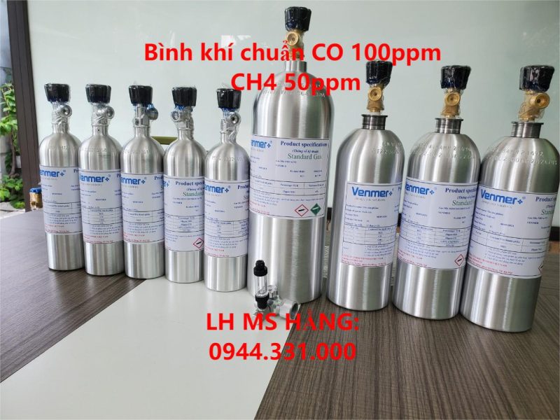 Bình khí chuẩn CO 100ppm CH4 50ppm