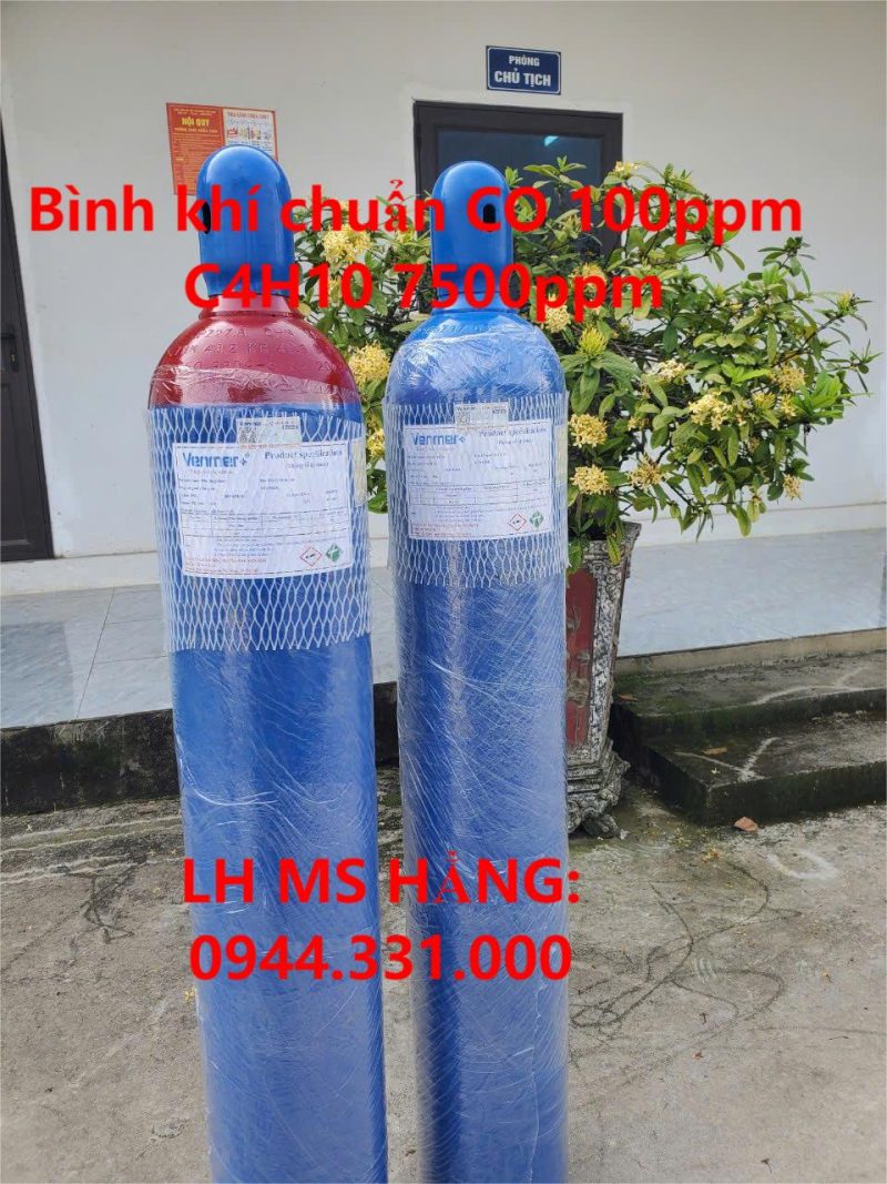 Bình khí chuẩn CO 100ppm C4H10 7500ppm