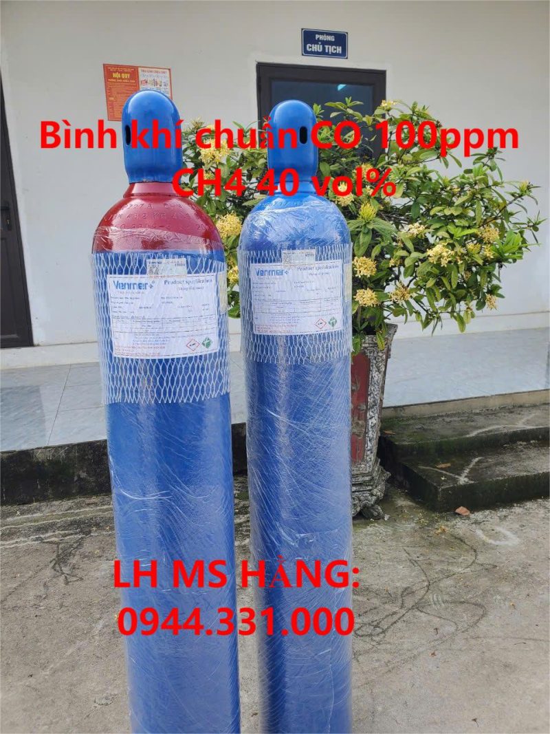 Bình khí chuẩn CO 100ppm CH4 40 vol%