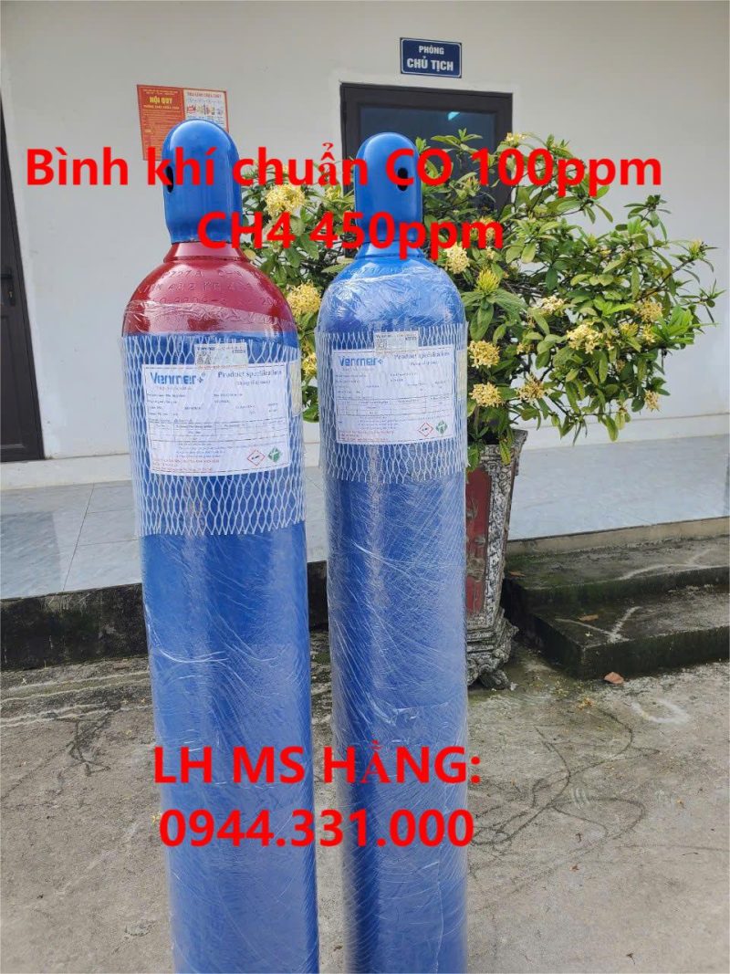 Bình khí chuẩn CO 100ppm CH4 450ppm