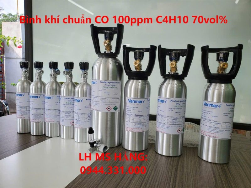 Bình khí chuẩn CO 100ppm C4H10 70vol%