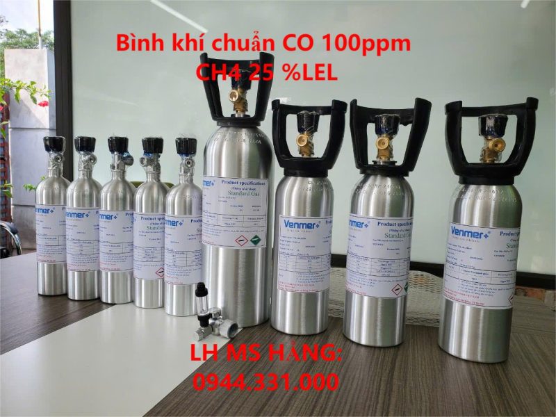 Bình khí chuẩn CO 100ppm CH4 25 %LEL