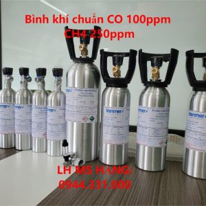 Bình khí chuẩn CO 100ppm CH4 250ppm