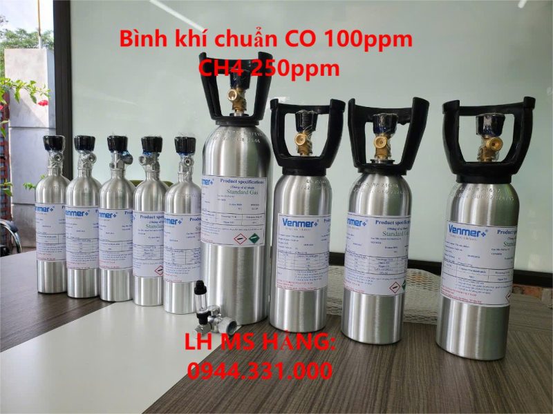 Bình khí chuẩn CO 100ppm CH4 250ppm