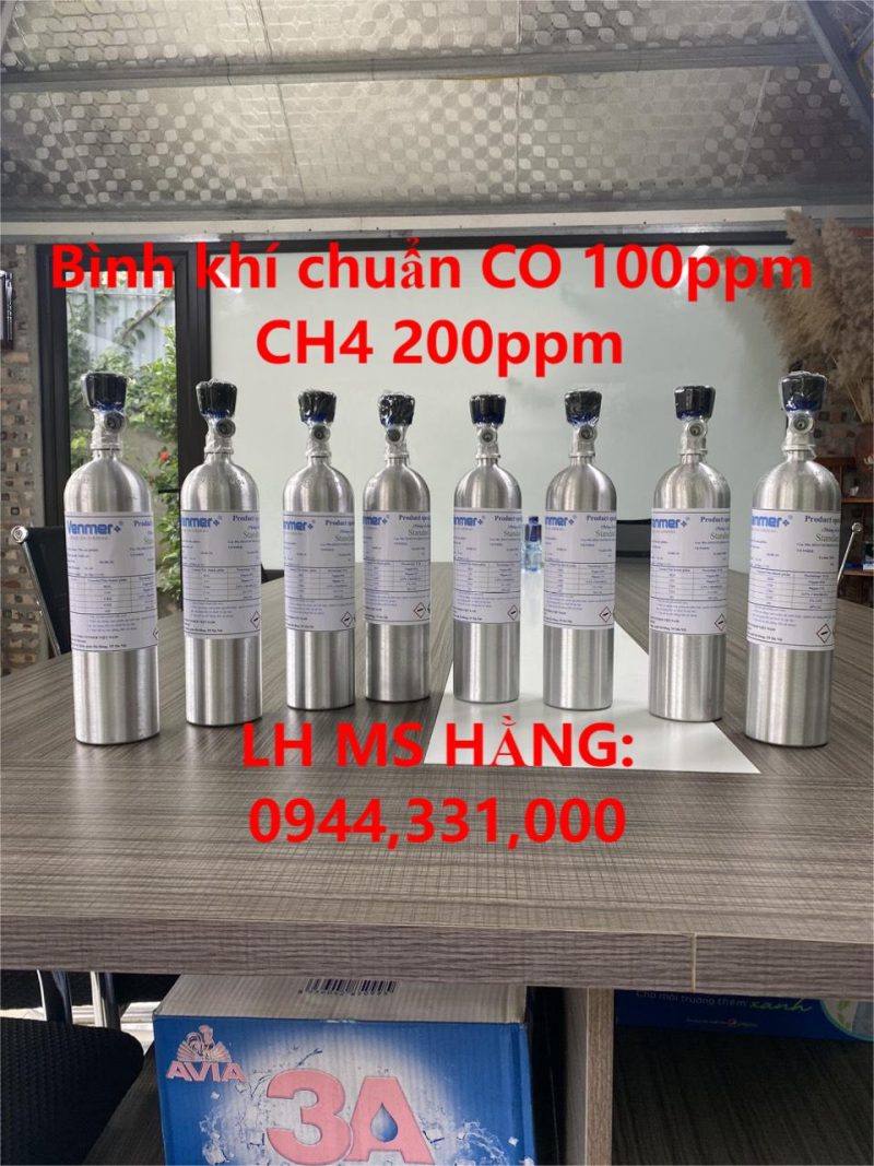 Bình khí chuẩn CO 100ppm CH4 200ppm