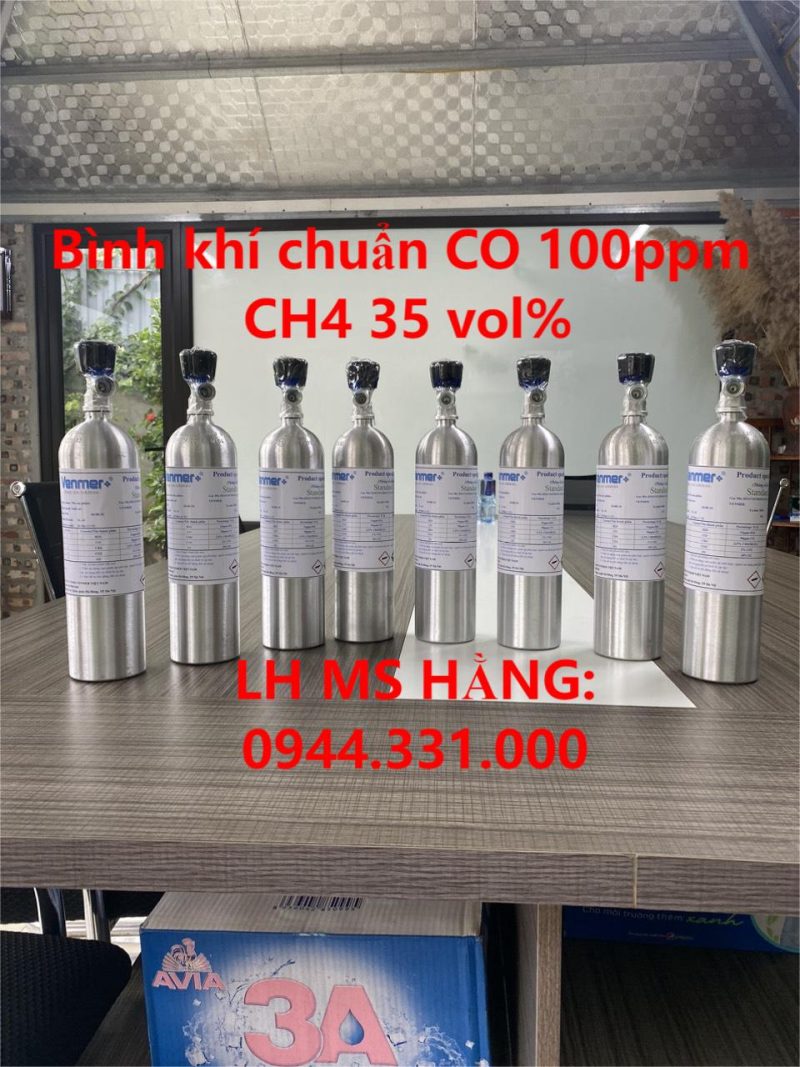 Bình khí chuẩn CO 100ppm CH4 35 vol%