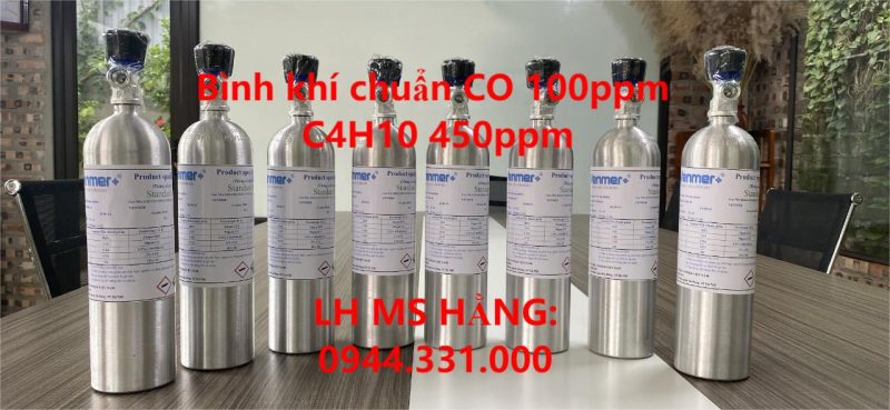 Bình khí chuẩn CO 100ppm C4H10 450ppm