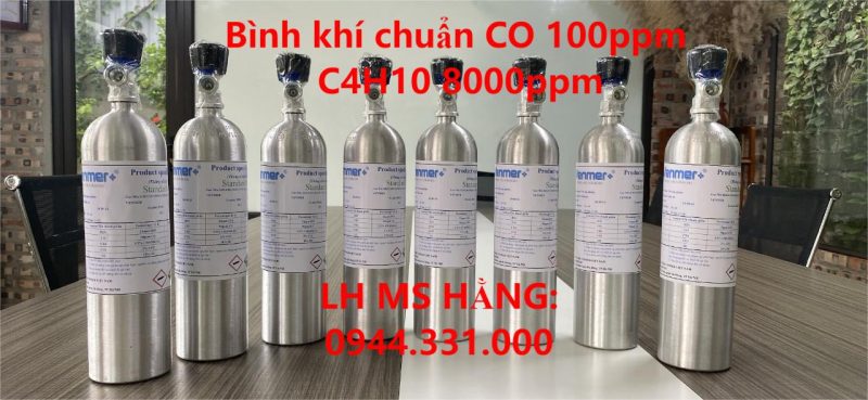 Bình khí chuẩn CO 100ppm C4H10 8000ppm