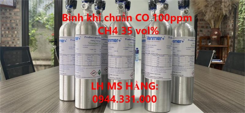 Bình khí chuẩn CO 100ppm CH4 35 vol%