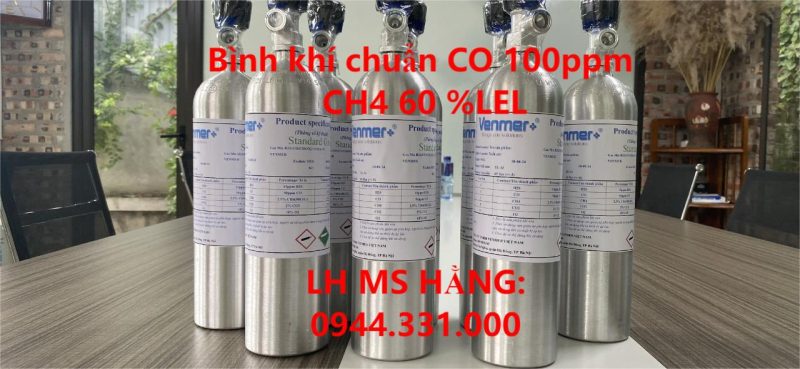 Bình khí chuẩn CO 100ppm CH4 60 %LEL