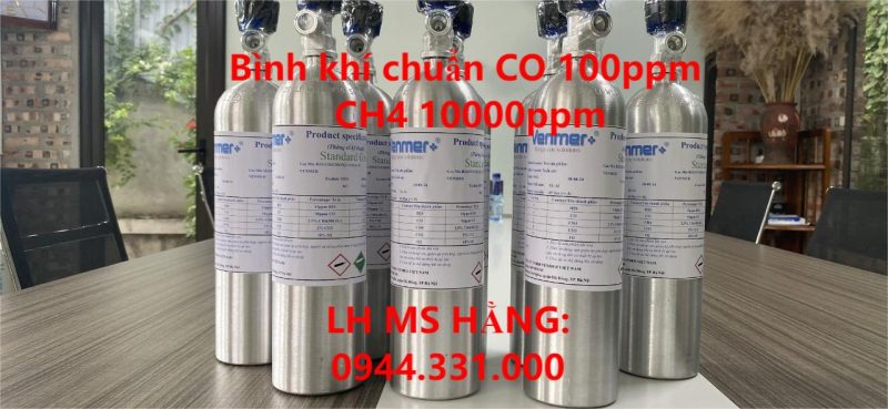 Bình khí chuẩn CO 100ppm CH4 10000ppm