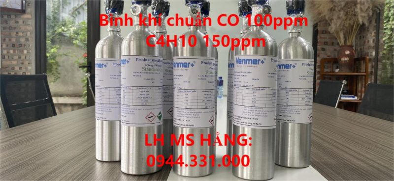 Bình khí chuẩn CO 100ppm C4H10 150ppm