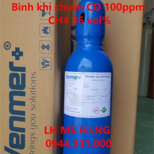 Bình khí chuẩn CO 100ppm CH4 35 vol%