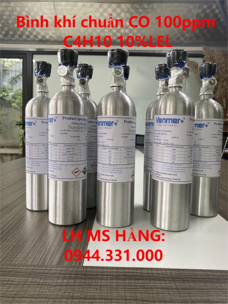 Bình khí chuẩn CO 100ppm C4H10 10%LEL