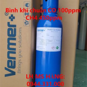 Bình khí chuẩn CO 100ppm CH4 450ppm