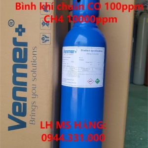 Bình khí chuẩn CO 100ppm CH4 10000ppm