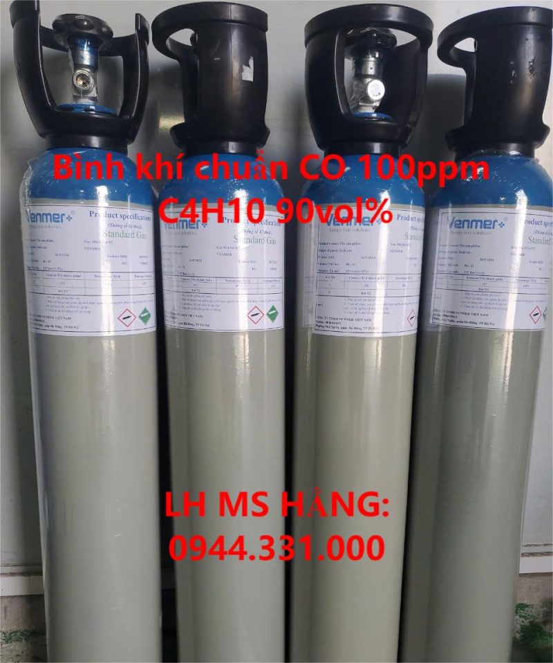 Bình khí chuẩn CO 100ppm C4H10 90vol%