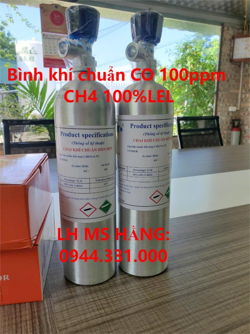 Bình khí chuẩn CO 100ppm CH4 100%LEL