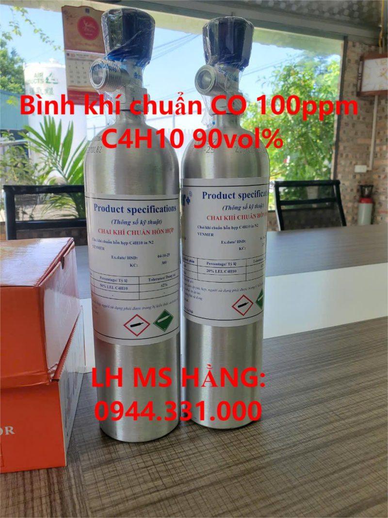 Bình khí chuẩn CO 100ppm C4H10 90vol%