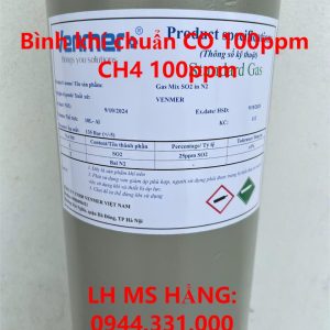 Bình khí chuẩn CO 100ppm CH4 100ppm