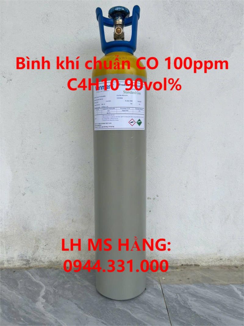 Bình khí chuẩn CO 100ppm C4H10 90vol%