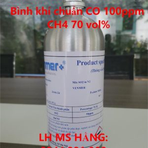 Bình khí chuẩn CO 100ppm CH4 70 vol%