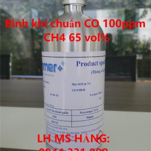 Bình khí chuẩn CO 100ppm CH4 65 vol%